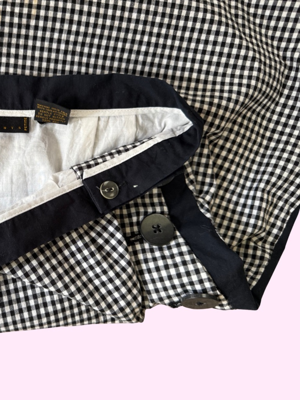 Grace Elements Black White Gingham Cotton Pencil Skirt Petite 4P Japan - Picture 6 of 8